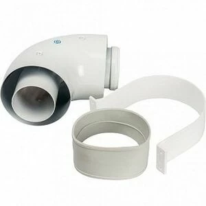 Угол дымохода STOUT 60/100 90 градусов с хомутом