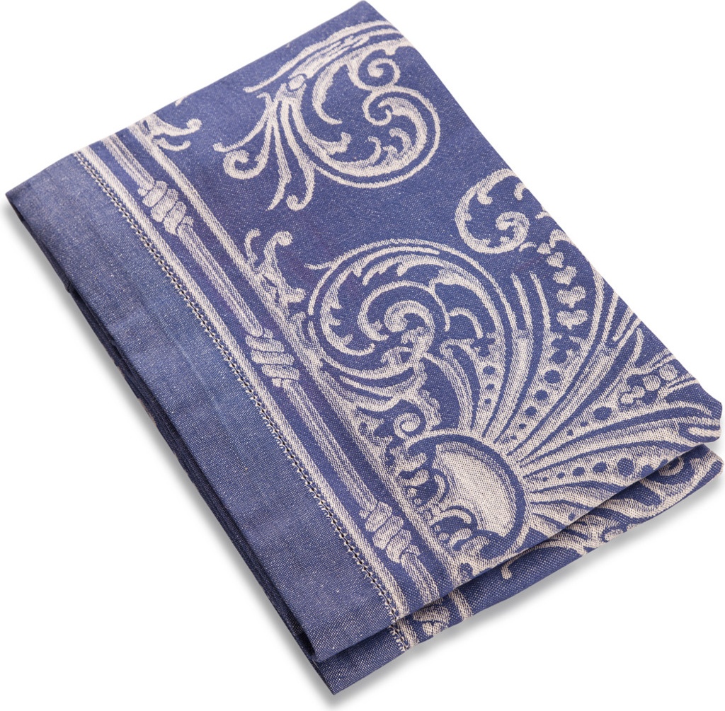 10638717 Яковлевский жаккард Скатерть прямоугольная Яковлевский Жаккард Фейерверк 178х229см синяя, полулен Ткань 