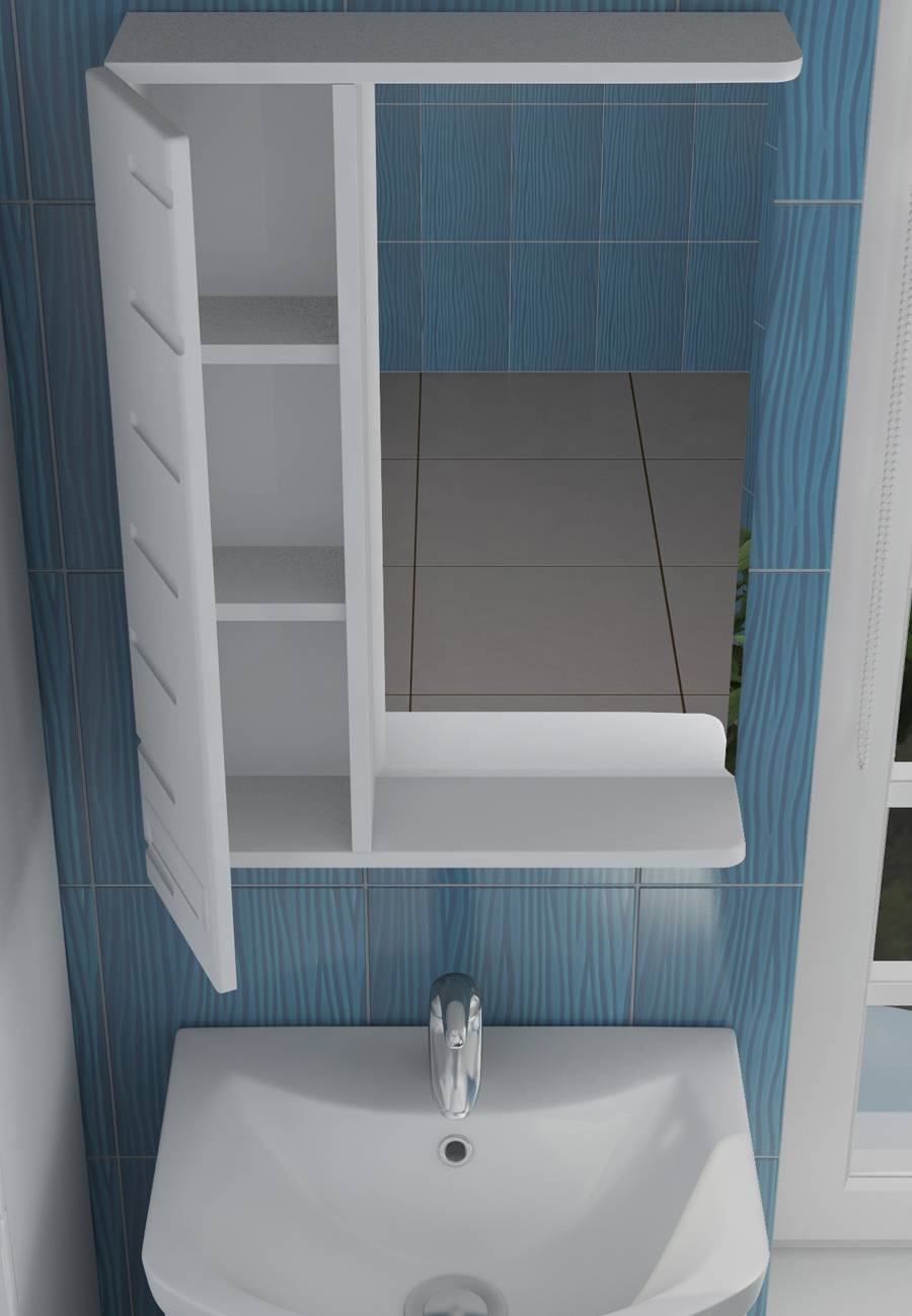 Зеркало Diana 500 лев со спотом520⨉150⨉700 мм белый VIGO sun-id-664485 - Вид №1