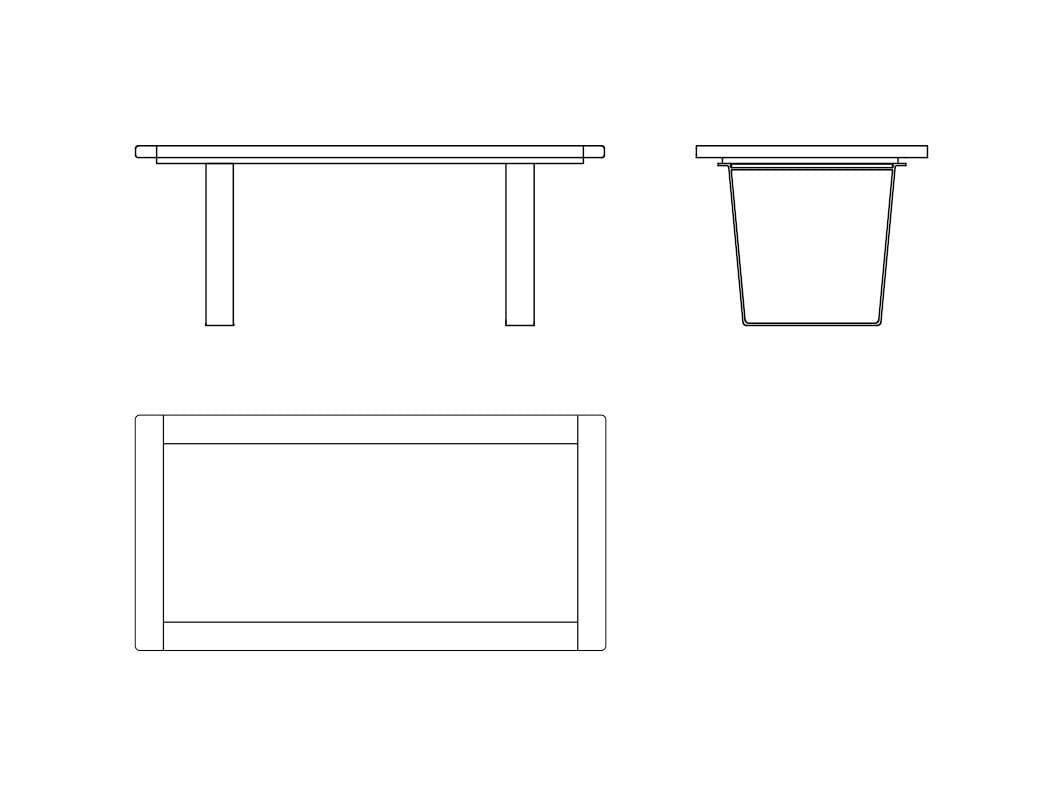 Прямоугольный обеденный стол из стали и дерева Naturedesign Origin ARCH-00088190 - Вид №1
