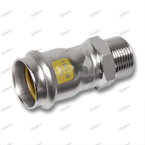 617243G1534 SANHA 17243G пр.-фит. газ, нерж.сталь, ниппель переходной ВПр-НР 15x3/4 мм 