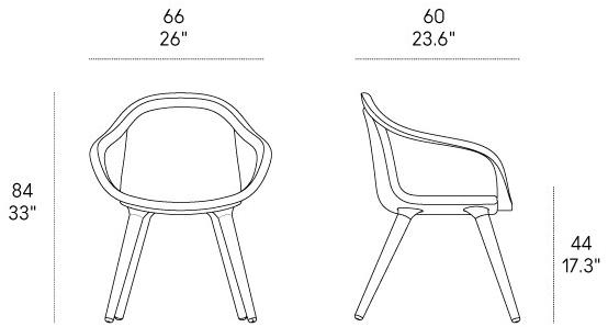 Casamania & Horm Стул из орехового дерева, обитый кожей или тканью, с подлокотниками sun-id-1492474 - Вид №7