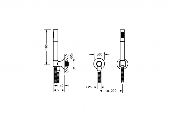 Душевой гарнитур для настенного монтажа JOERGER Valenciaновинка 638.13.200.000 - Вид №1