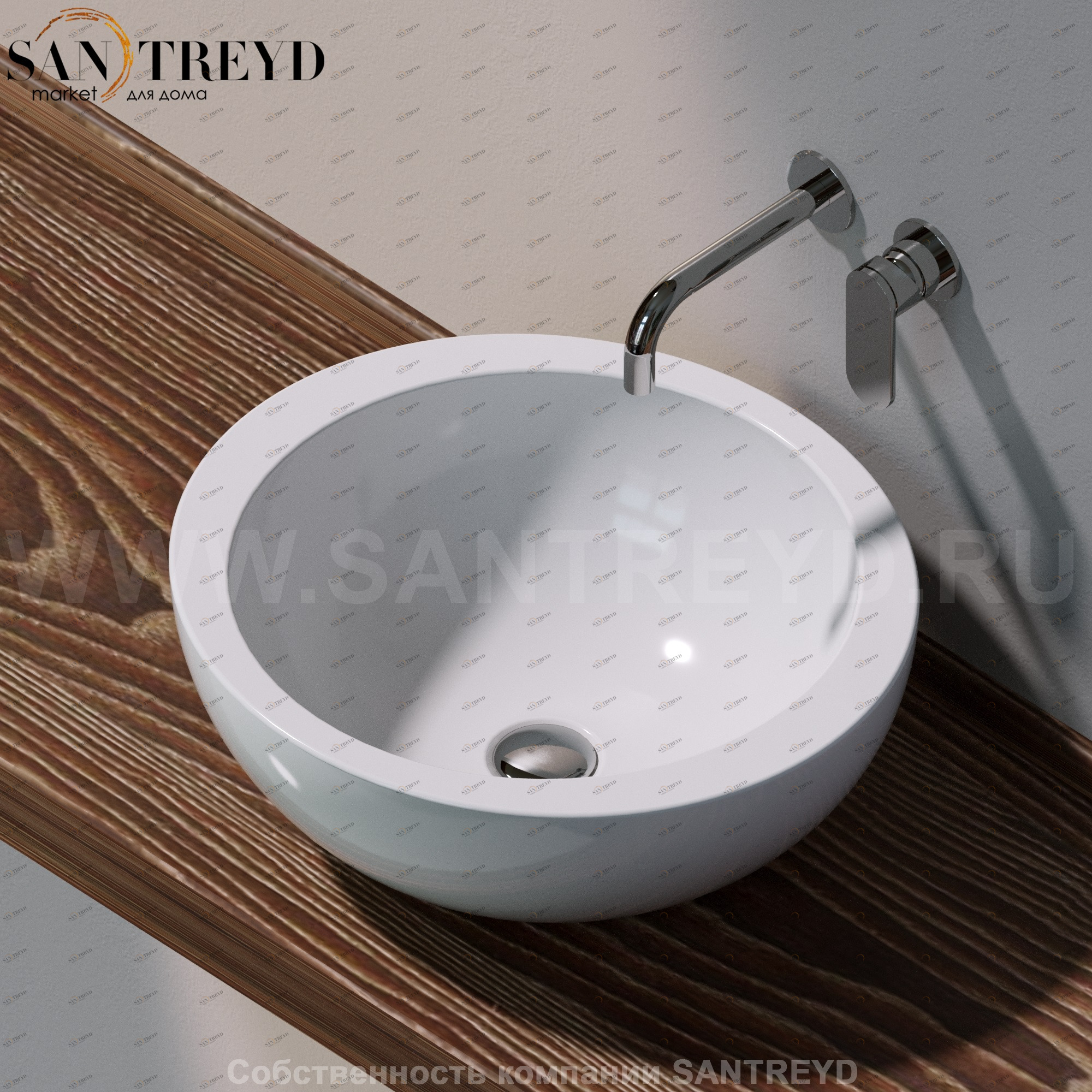 FN50L9016 Накладная раковина на столешницу  круглая Ceramica Flaminia Fonte