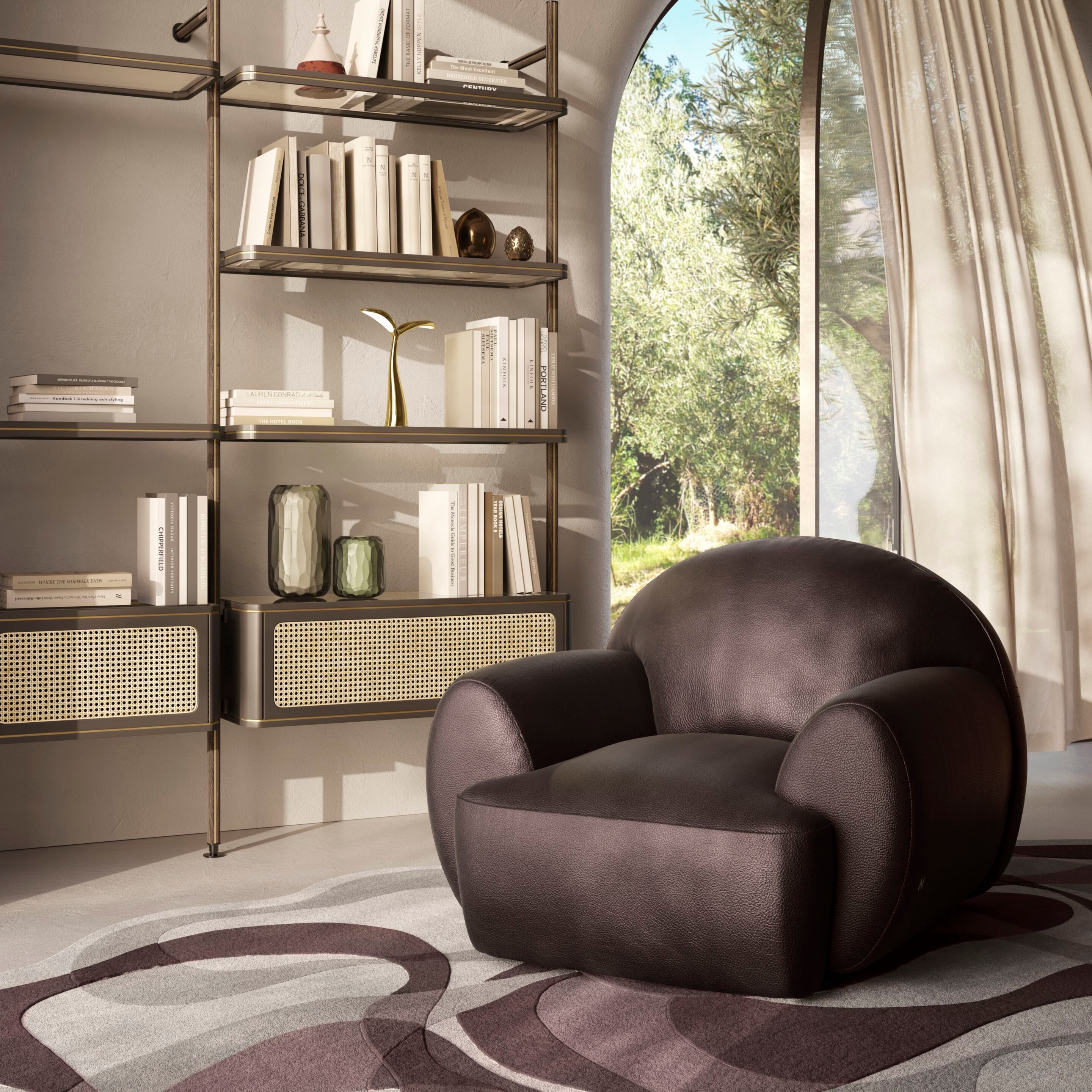 Кожаное кресло с подлокотниками Natuzzi Italia память ARCH-00112002 - Вид №2