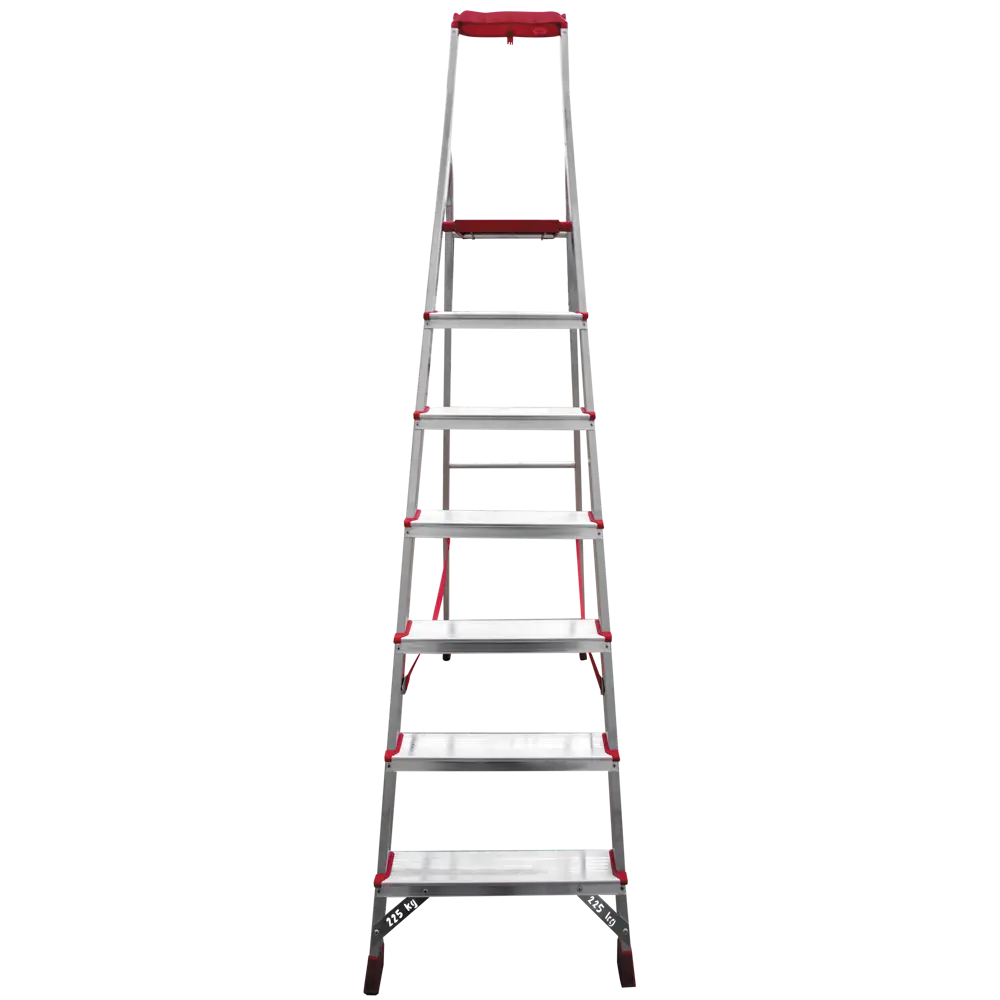 Стремянка с лотком для инструментов Новая Высота Артель 7 ступеней алюминий STLM-2210842 - Вид №1