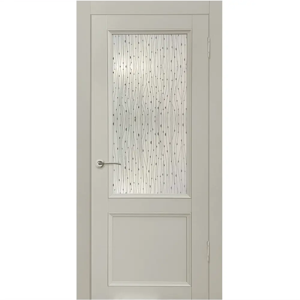 Комплект двери Рондо со стеклом 60x200 см Hardflex цвет серый жемчуг без доборов МАРИО РИОЛИ STLM-2047882
