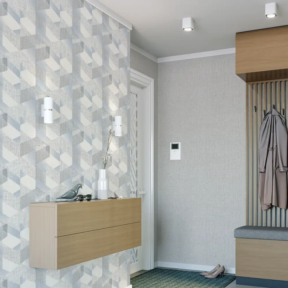 Обои Palitra Family Modulis серые флизелиновые для стильного интерьера 83533984 STLM-0816902 - Вид №3