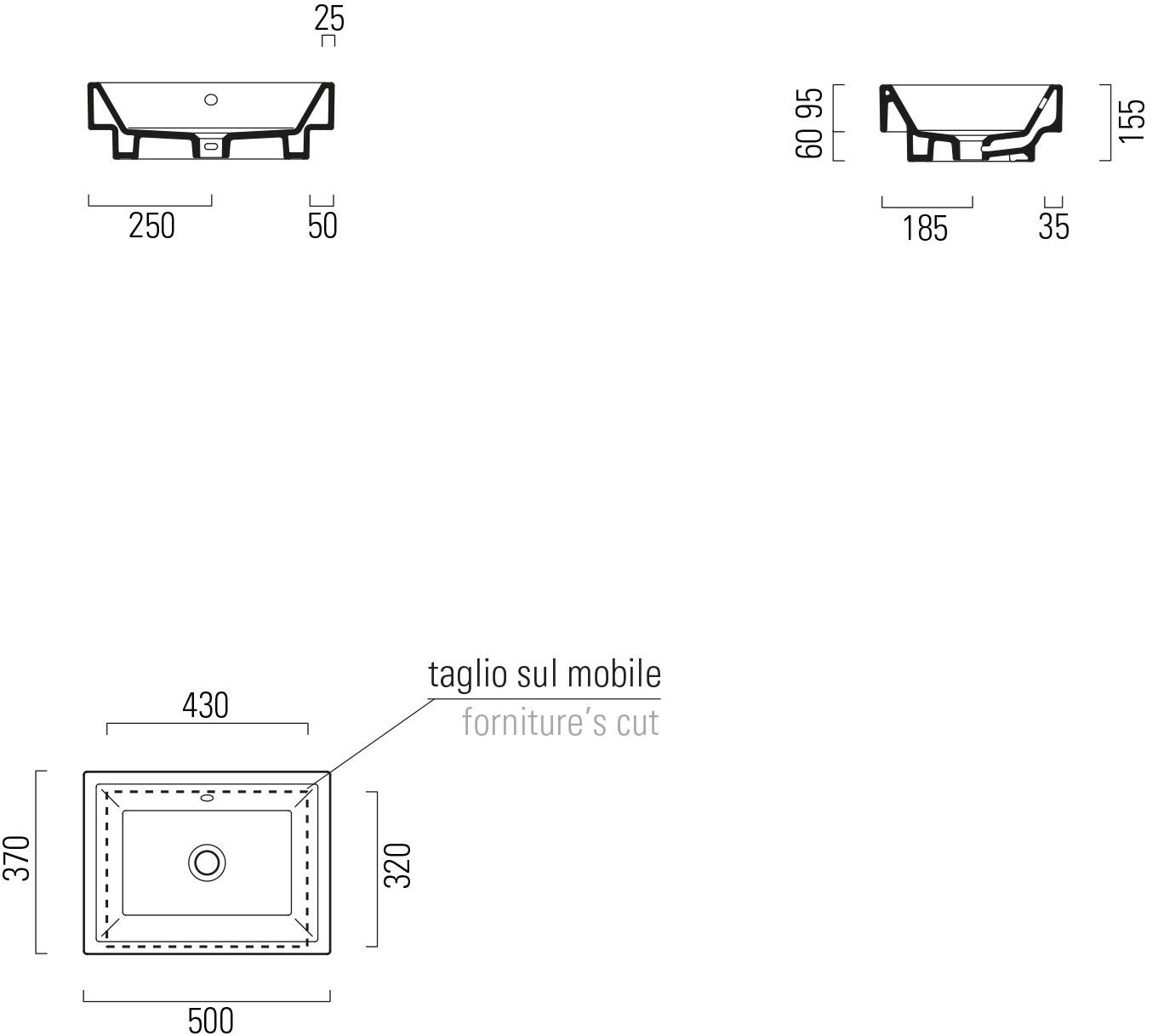 894711 Накладная раковина на столешницу  овальная GSI ceramica Kube - Вид №4