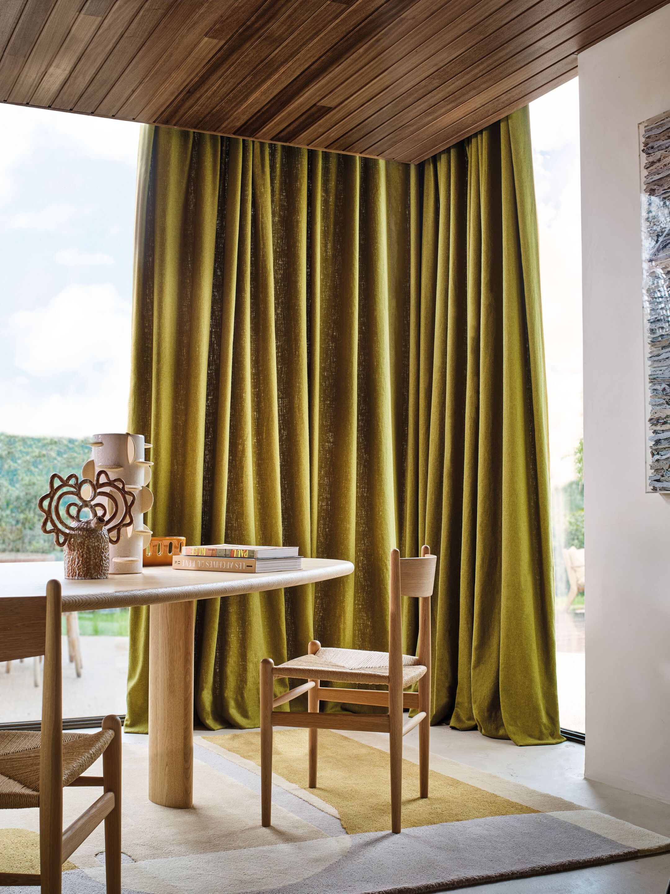 Льняная и хлопковая однотонная ткань для штор Casamance Laglio ARCH-00084968 - Вид №5