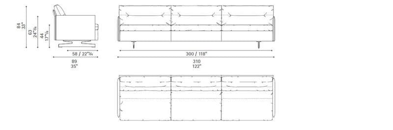 3-местный диван Poltrona Frau коллекция-диваны и кресла ARCH-00141292 - Вид №4