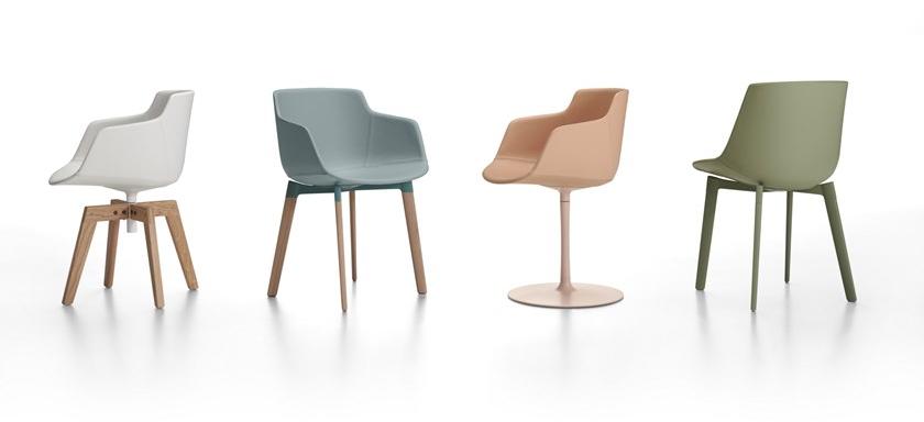 MDF Italia Поворотное кожаное кресло с подлокотниками Flow sun-id-1492309 - Вид №5