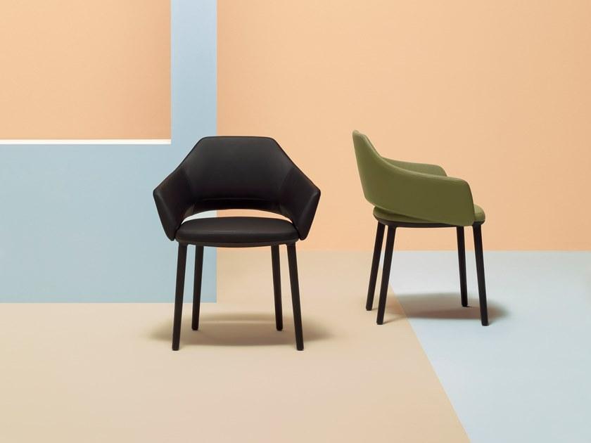 Pedrali Мягкое кожаное кресло с подлокотниками Vic 646 - Вид №6