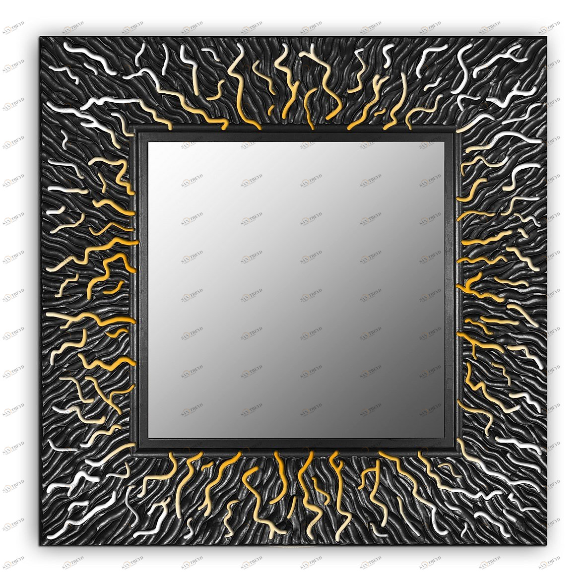 Квадратное зеркало настенное черное CORAL IN SHAPE CORAL 00-3860096 Черный