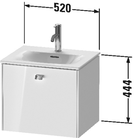 BR420900707 Тумбочка подвесная Brioso #BR4209 520 x 419 мм Бетонно-серый матовый декор Duravit - Вид №1