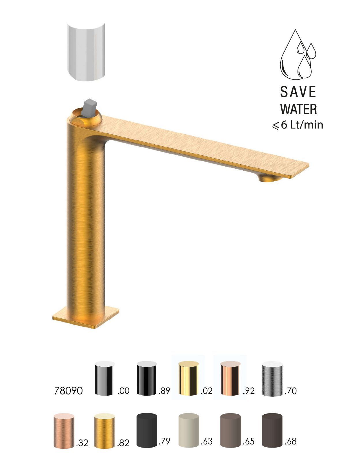 Смеситель для раковины с ограничителем расхода Rubinetterie Frattini Narciso S ARCH-00125843 - Вид №6