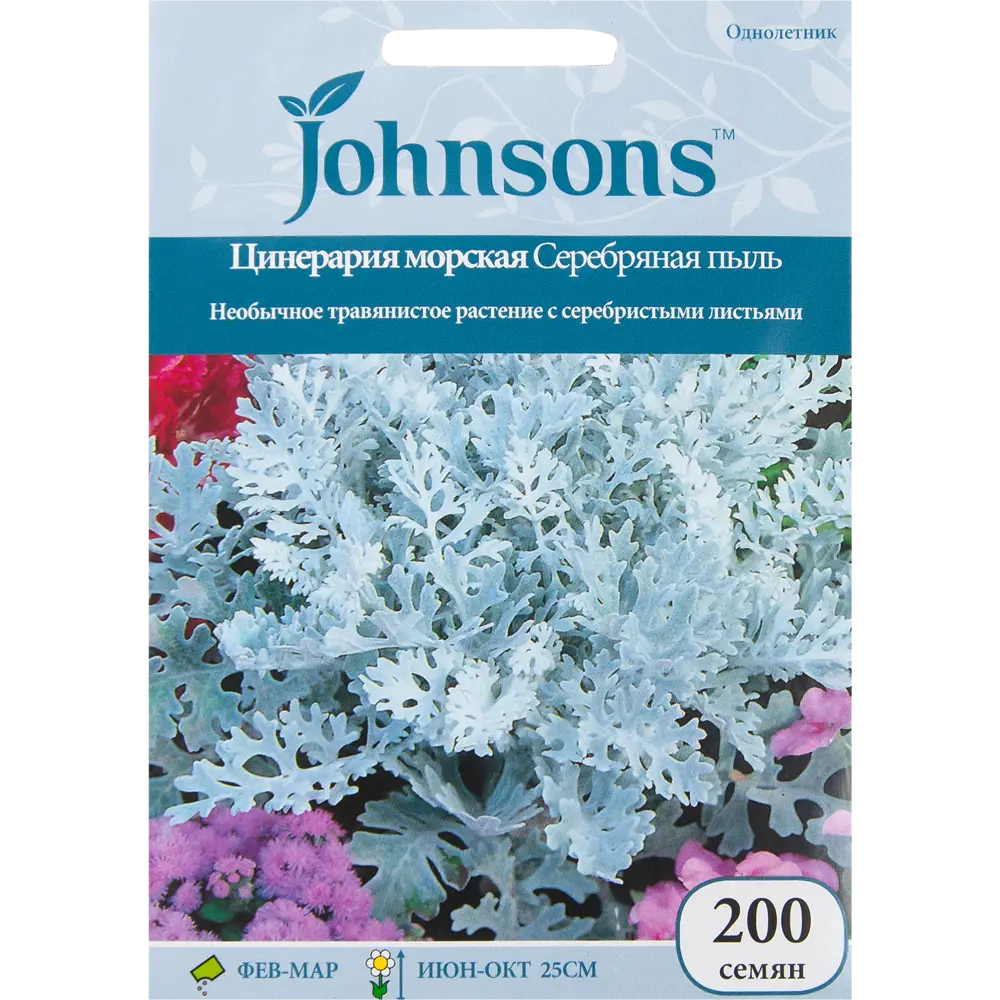Цинерария морская «Серебряная пыль» 200 шт. 12182673 STLM-2063224 JOHNSONS 