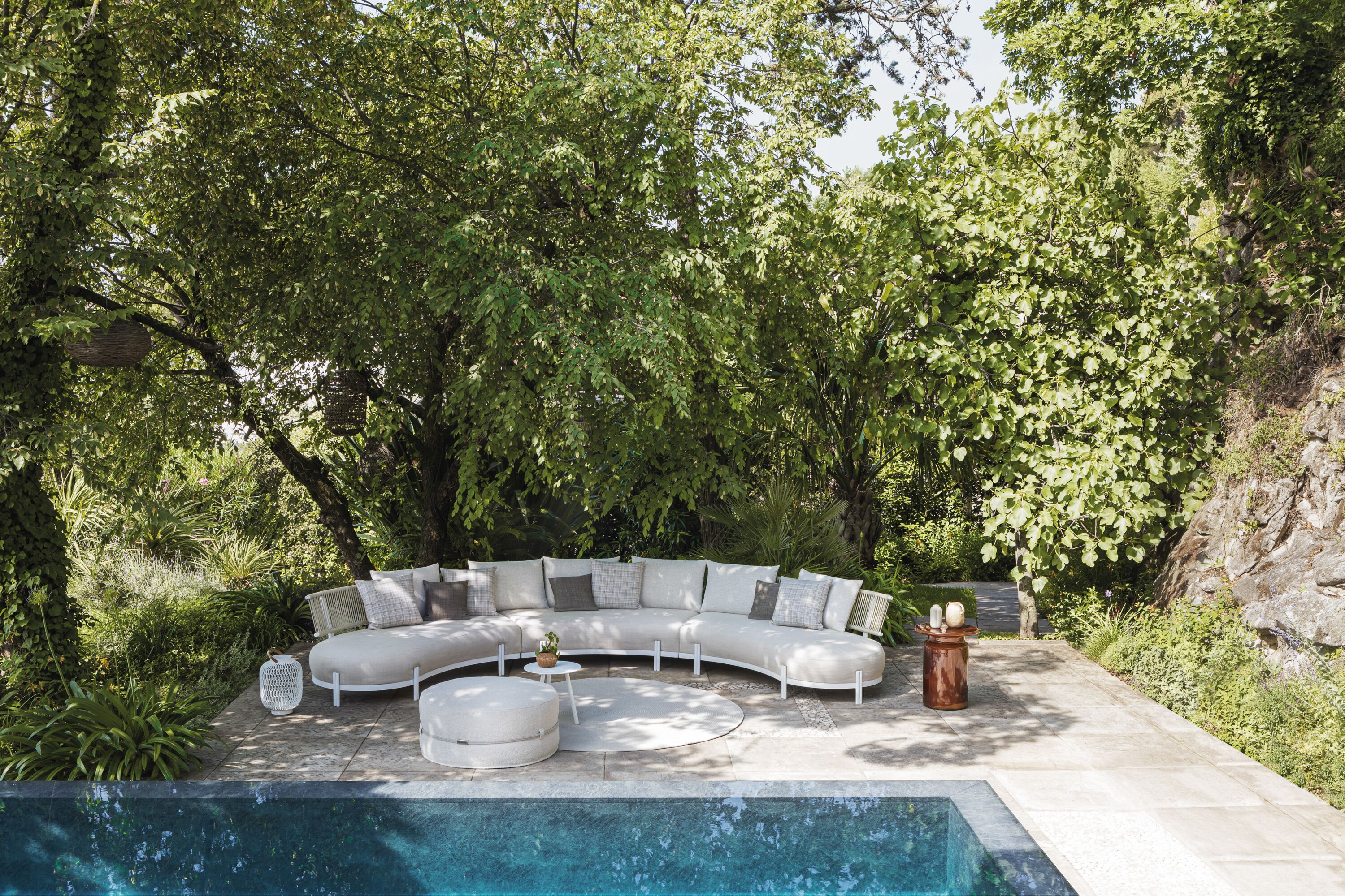 2-местный изогнутый тканевый садовый диван Atmosphera Лотос ARCH-00077238 - Вид №3