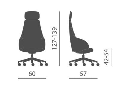 Тканевое регулируемое по высоте офисное кресло с подлокотниками Kastel Kontea ARCH-00119011 - Вид №3
