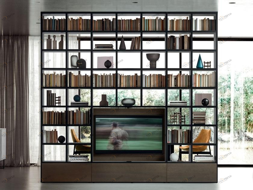 PIANCA Модульный книжный шкаф с подставкой под телевизор Spazioteca sun-id-1498055