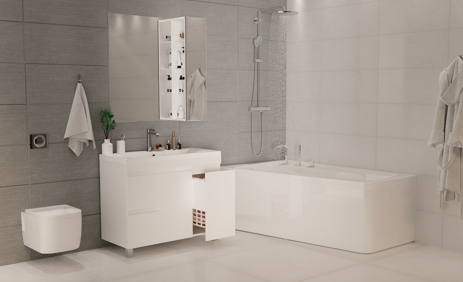 У79527 Тумба Cube 100Н 2д 2я б/к Белый глянец 1 Marka CUBE - Вид №6