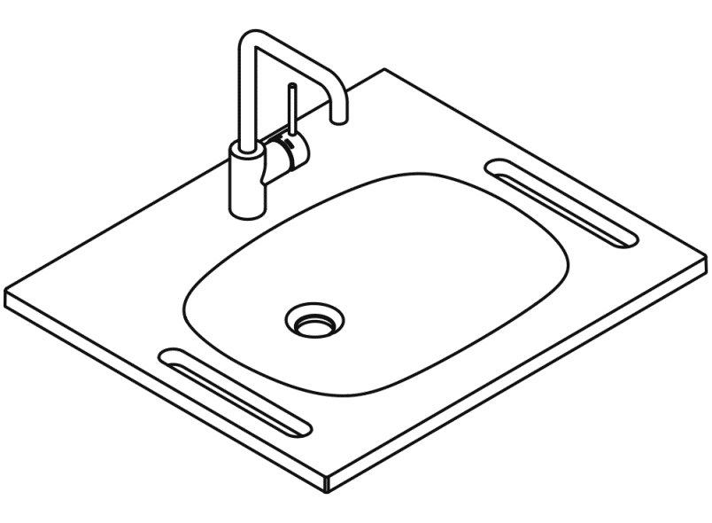 950.19.039 Комплект умывальника и смесителя HEWI Waschtische  - Вид №2