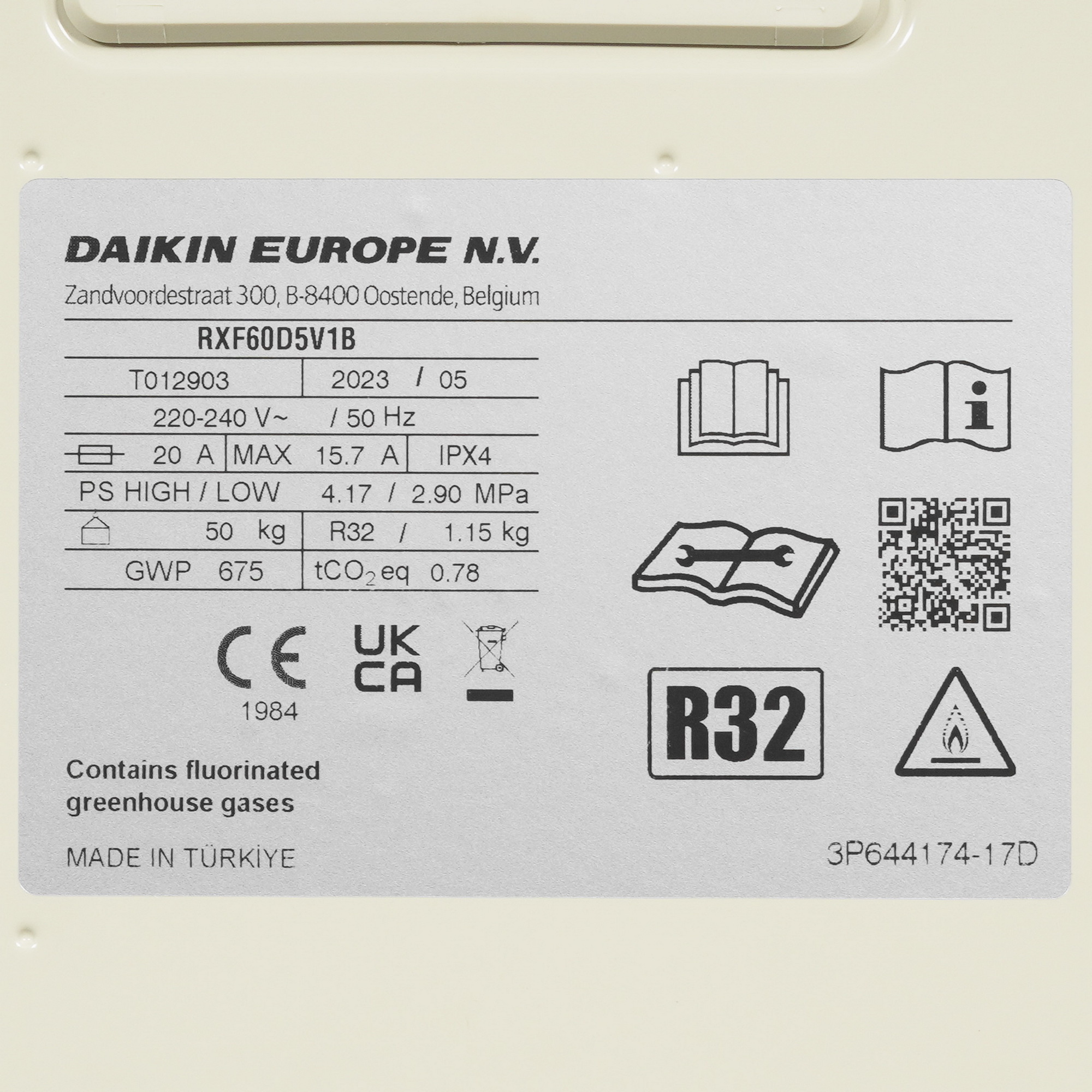 9045211 Кондиционер настенный сплит-система Daikin FTXF60D/RXF60D белый STDN-0124266 - Вид №7