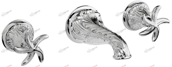 Bronces Mestre Смеситель для умывальника настенный на 3 отверстия из хромированной латуни Versailles 230733.b040.50