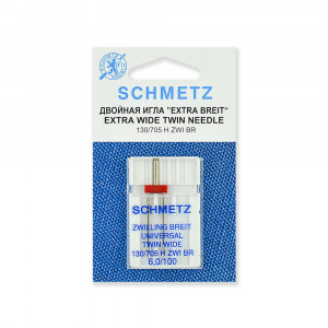 130/705H ZWI BR Иглы для быт. шв. машин Иглы стандартные двойные 1 шт №100/6 Schmetz