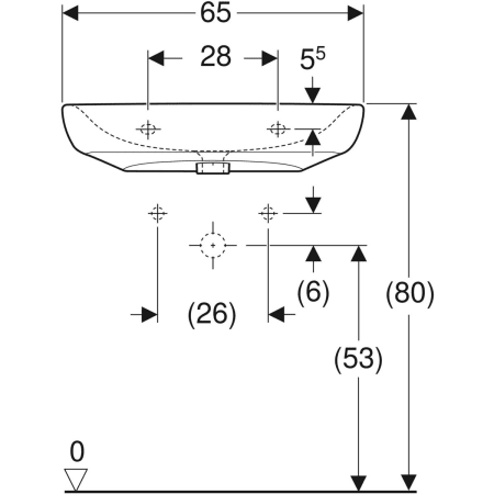 258557000 Раковина Geberit Renova Comfort, безбарьерная Geberit  - Вид №21