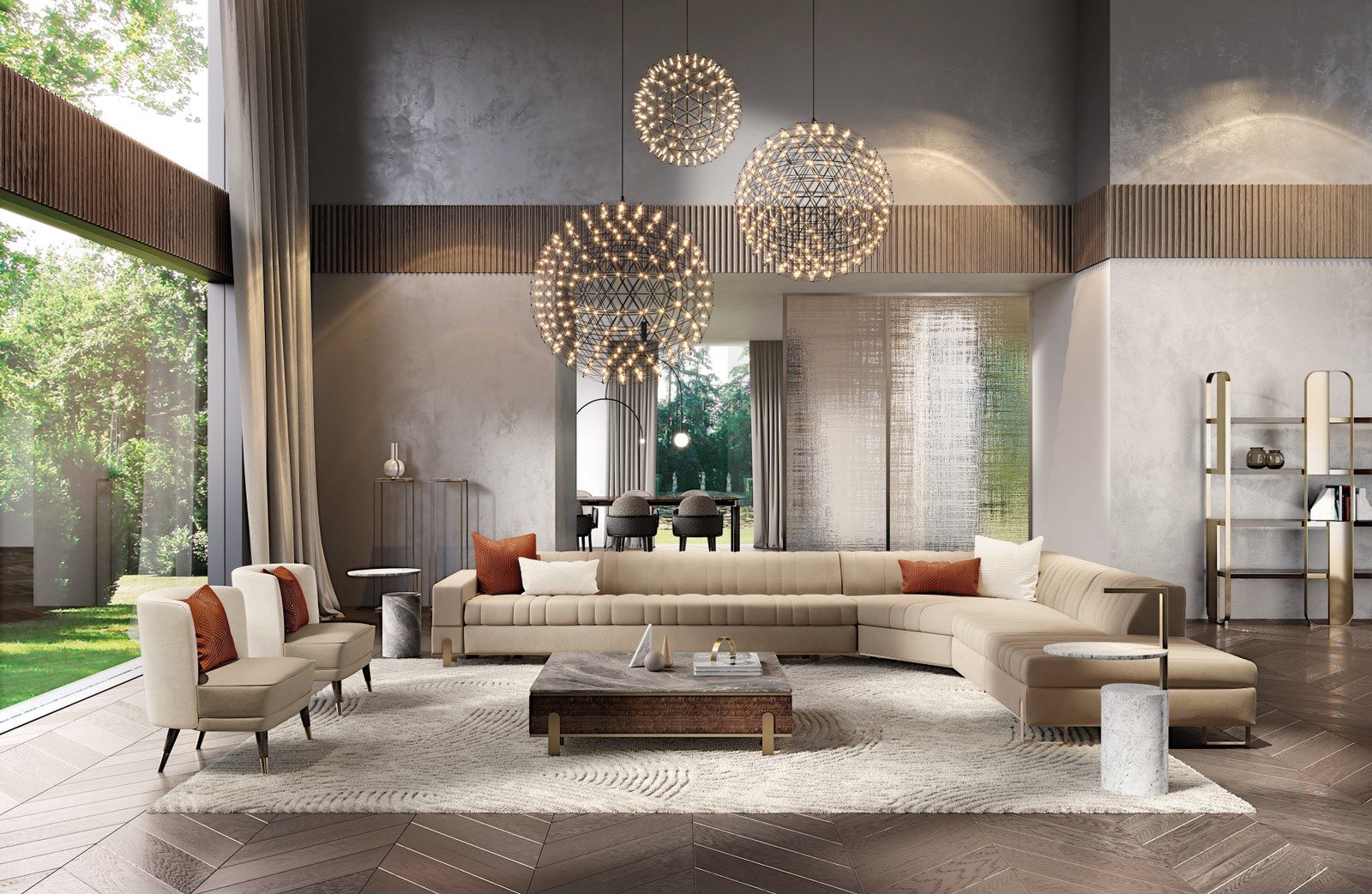 Высокий круглый мраморный журнальный столик Capital Collection HUGO ARCH-00009018