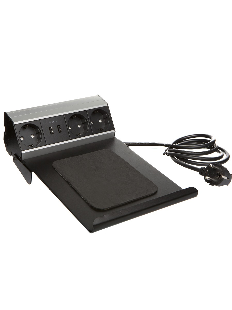 Блок электрических розеток Aspect 12110 TH Silver/Black NAVAKO  - Вид №1