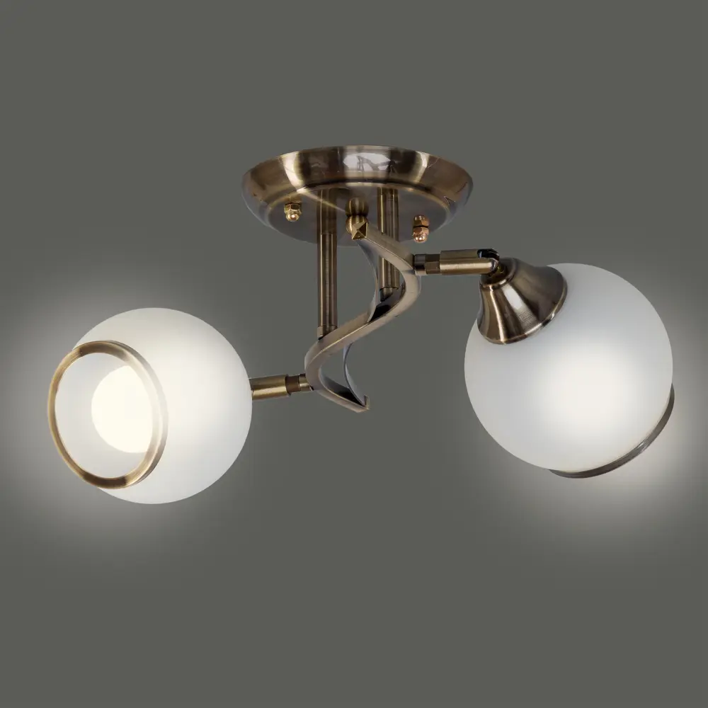 Люстра потолочная КС30056/2C, 2 лампы, 6 м², цвет бронза/бежевый КЛЮЧНИК STLM-2109289 - Вид №1