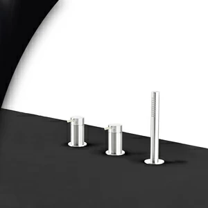 Смеситель для ванны глянцевая сталь с серой ручкой Toki Radomonte TKI14LCIL29