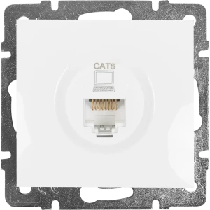 Розетка компьютерная встраиваемая Lezard Karina cat 6 цвет белый