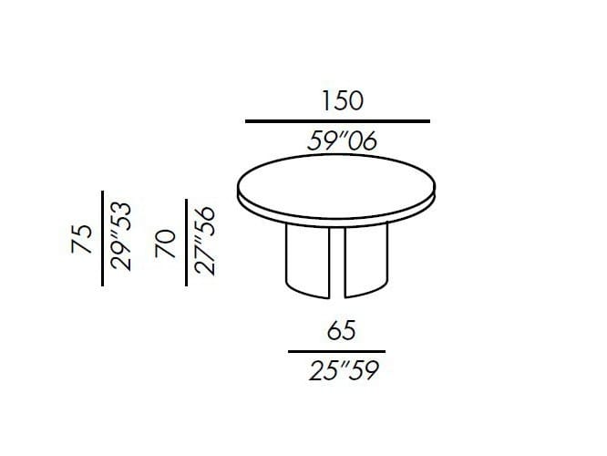 Круглый деревянный обеденный стол Meridiani ARCH-00102699 - Вид №7