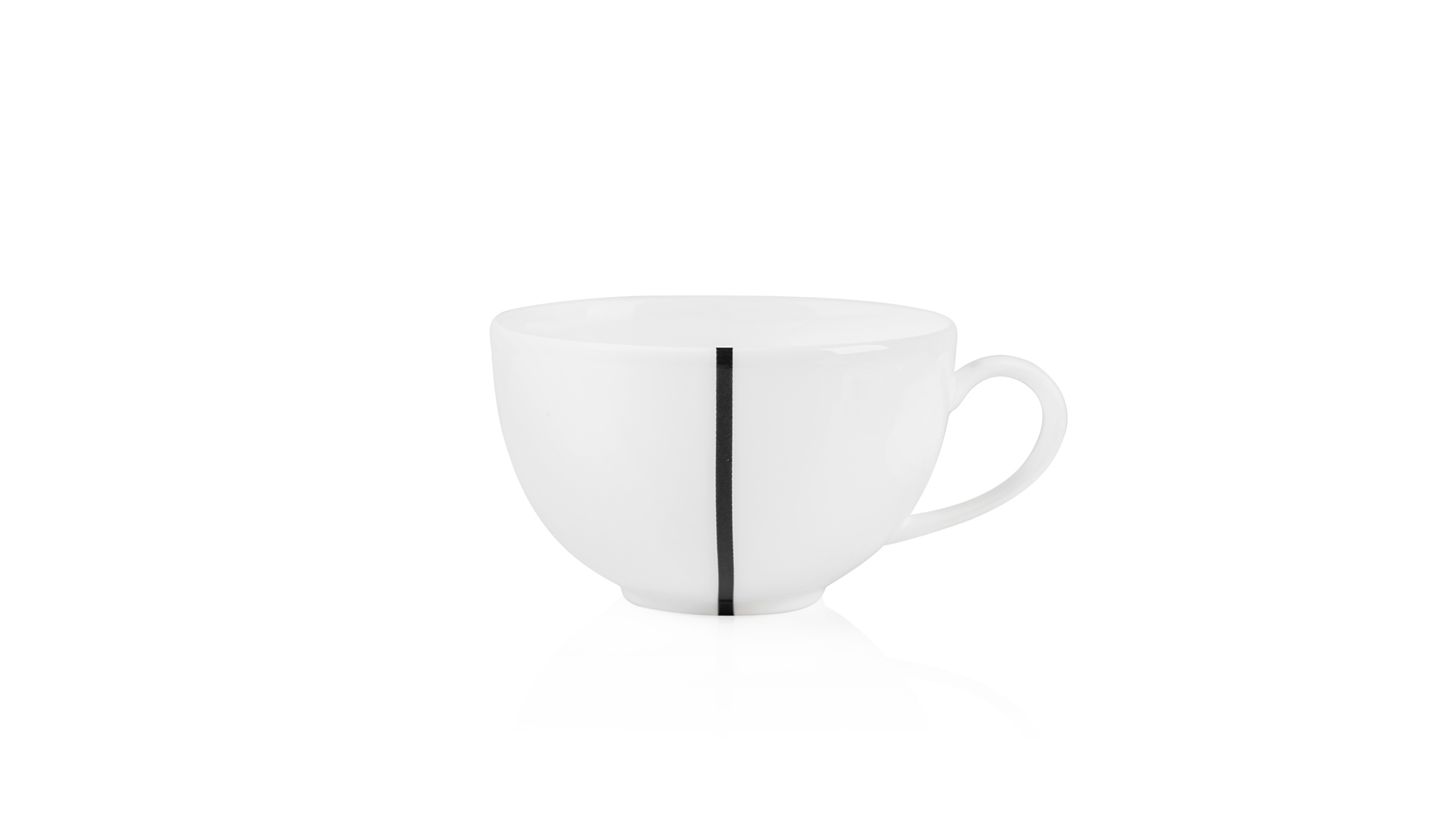 76691 Dibbern Чашка для завтрака с блюдцем Dibbern "Чёрный лес.Белый декор" 320мл Фарфор костяной  - Вид №1