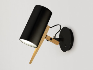 Металлический и деревянный настенный прожектор