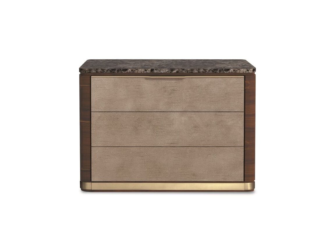 Прикроватная тумбочка из мрамора и кожи с ящиками Hurtado Evolution ARCH-00009025