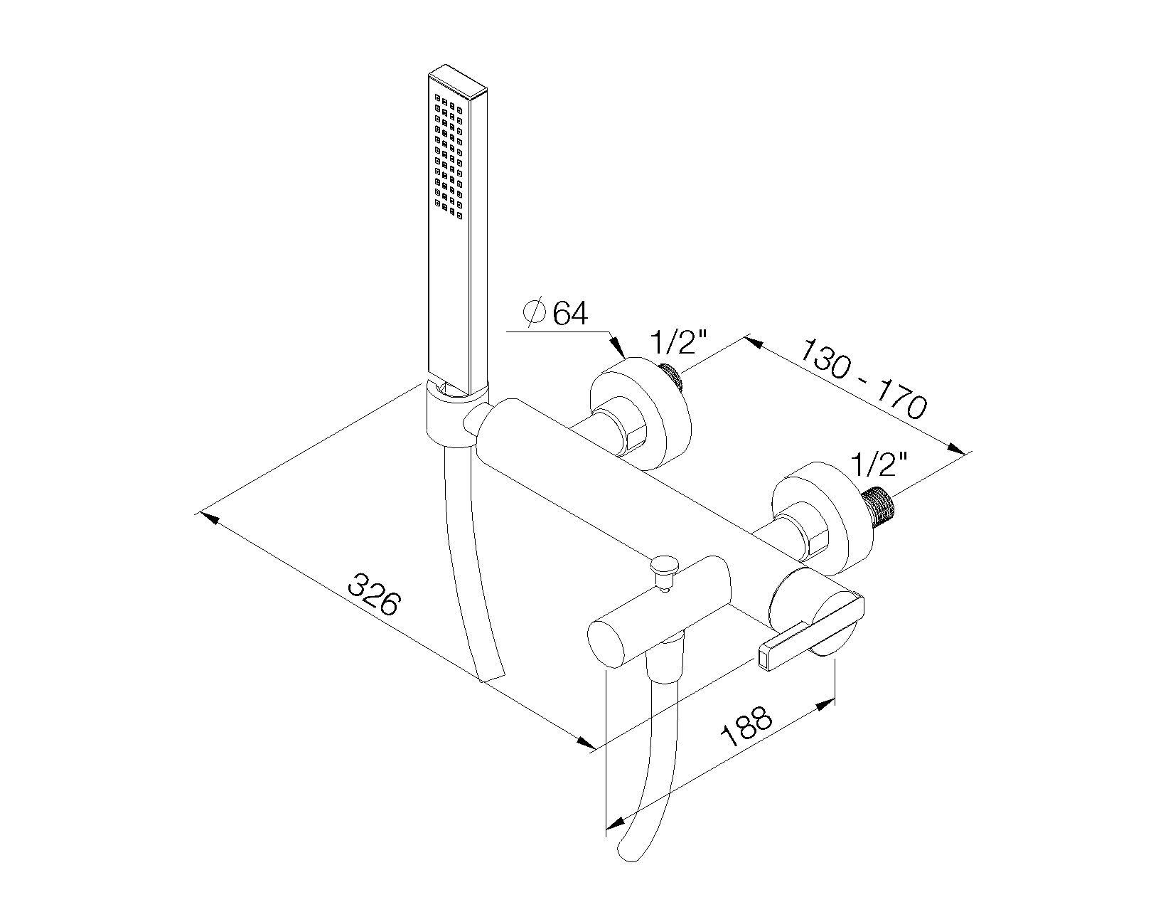 Смеситель для ванны rvb ARCH-00045219 - Вид №2