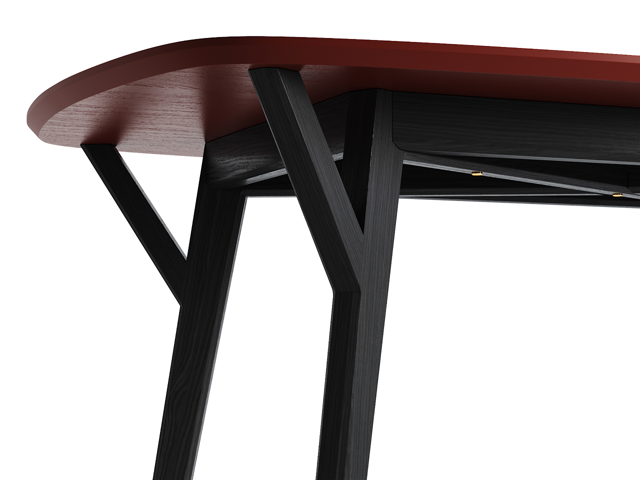Обеденный стол прямоугольный черный дуб, красно-коричневый 140 см Proso THE IDEA  210029 Коричневый  - Вид №2