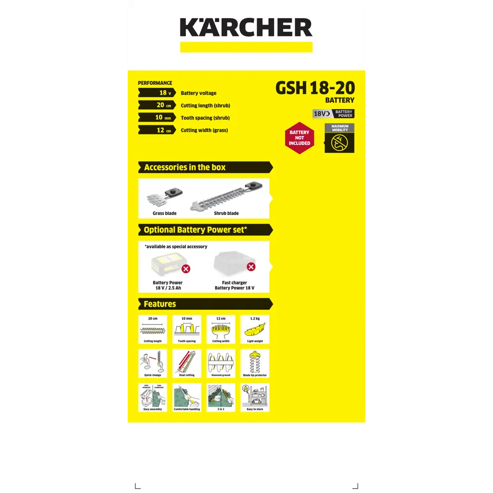 Аккумуляторные ножницы Karcher GSH 18-20 для идеального газона 82541694 STLM-0029442 - Вид №3