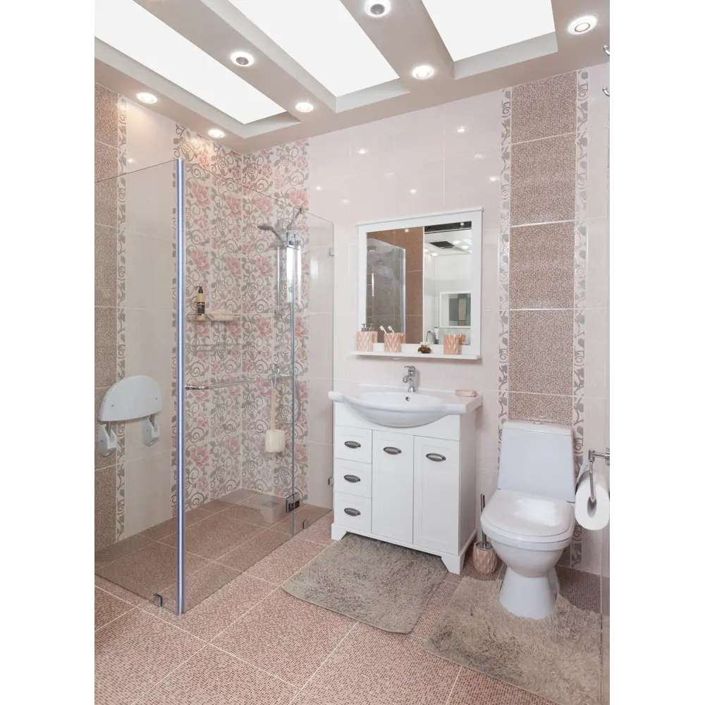 Коврик для туалета Sensea Twist, 55х55 см, микрофибра, цвет бежевый 15137333 STLM-2161468