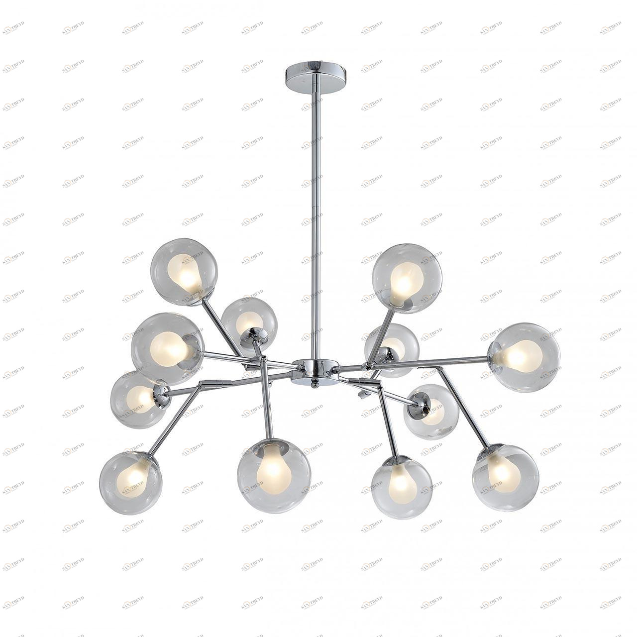 Подвесная светодиодная люстра Favourite Bullae 2136-12P FAVOURITE ДИЗАЙНЕРСКИЕ, BULLAE, ШАР 137825 Хром 