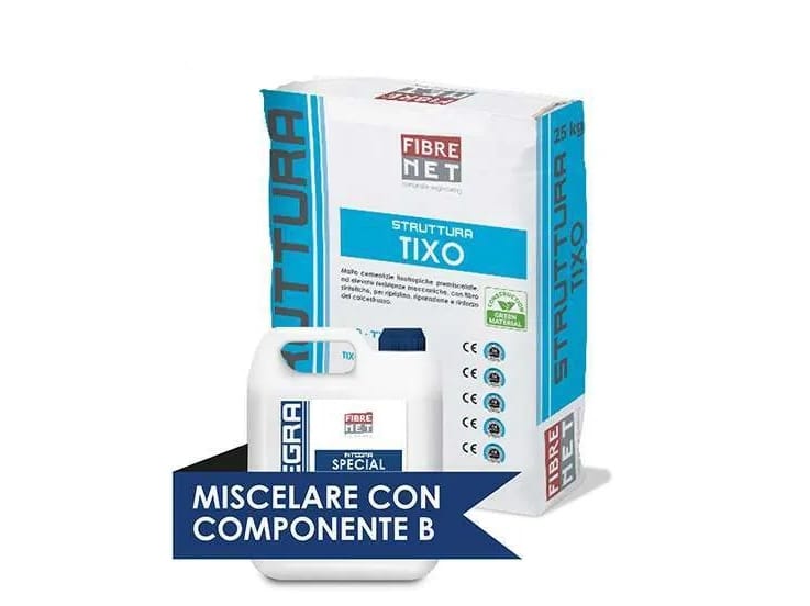 Модифицированный полимер двухкомпонентный тиксотропный цементный раствор Fibre Net структура ARCH-00149480