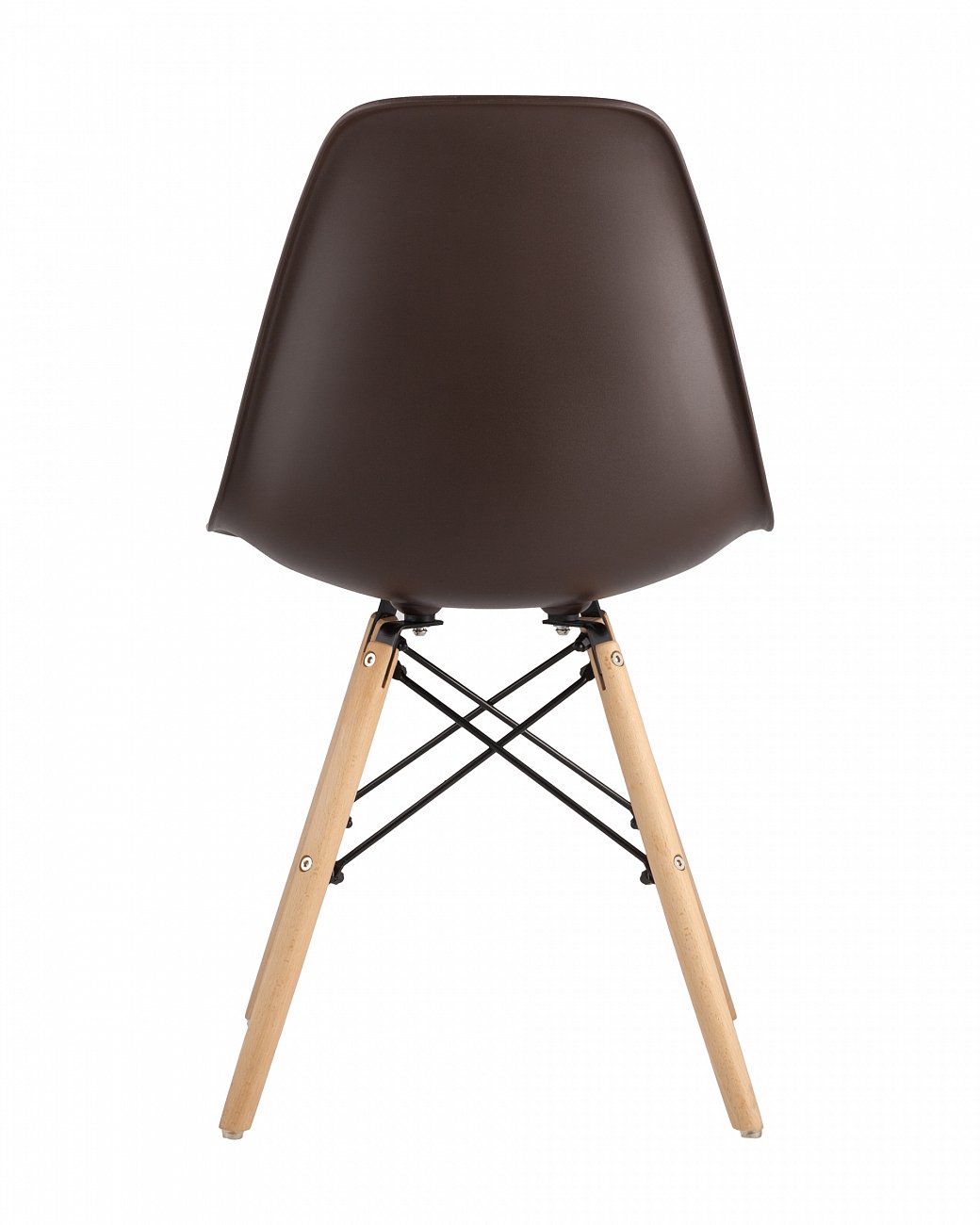 Стул со спинкой коричневый с деревянными ножками Eames EAMES ДИЗАЙНЕРСКИЕ, EAMES DSW 00-3882013 Коричневый  - Вид №2