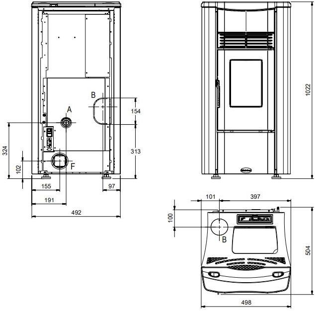 LA NORDICA EXTRAFLAME Канальный камин на гранулах с окрашенной стальной облицовкой sun-id-1508155 - Вид №2