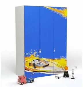 Шкаф ABC-KING 3х дверный Champion синий