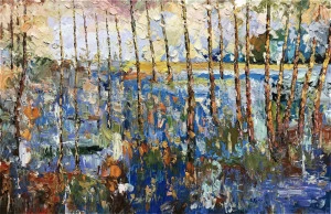 Картина на холсте 100х150 см "Лес" EVENHOME КАРТИНЫ МАСЛОМ 129903 Зеленый;коричневый;разноцветный