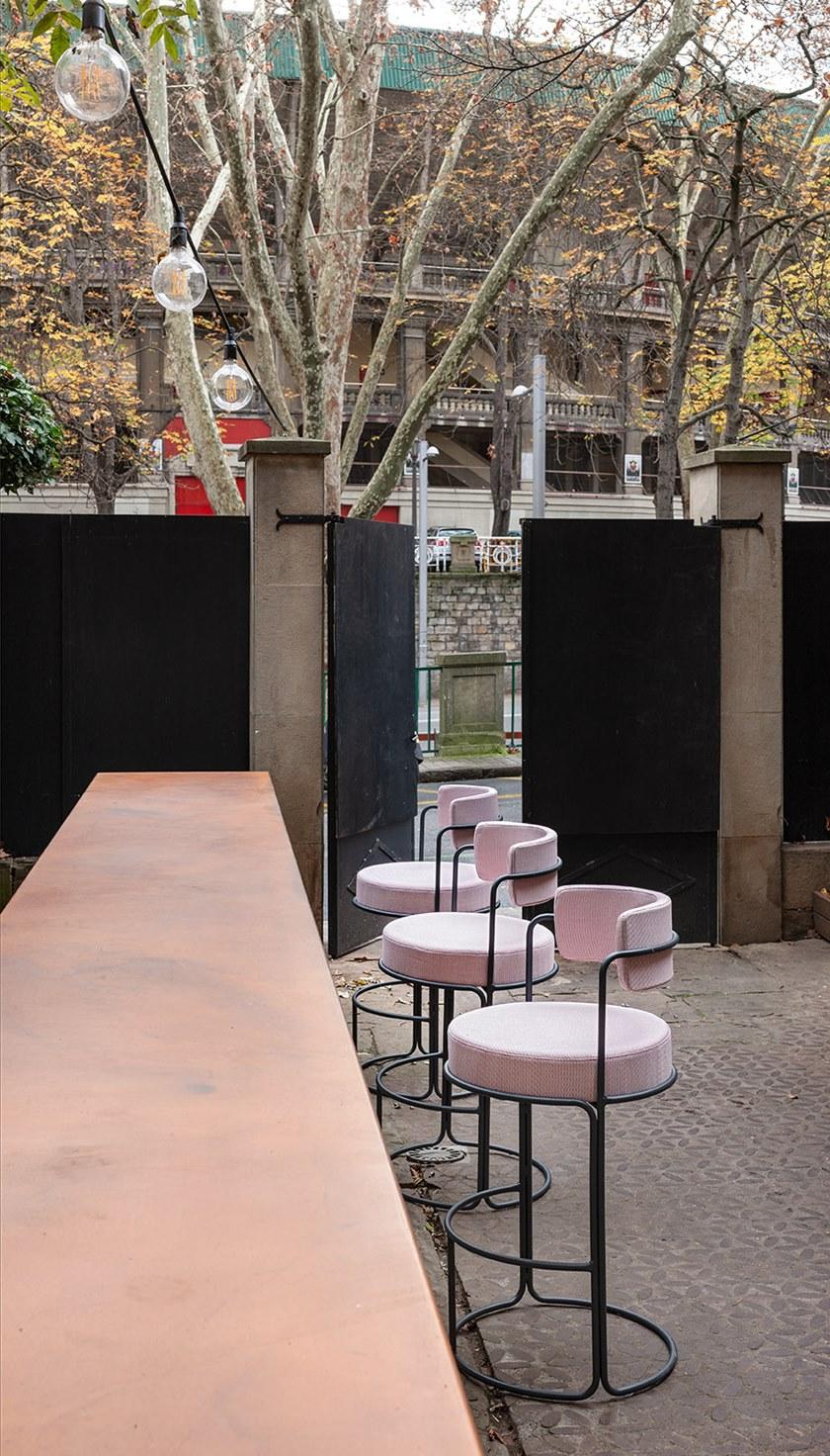 iSimar Высокий садовый стул из стали со спинкой Paradiso 8085 - Вид №4